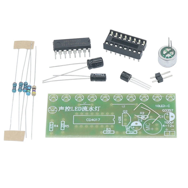 Voice activated LED Water Light Kit CD4017 Lantern Control Fun Electronic Production Teaching Training Diy Electronic Kit Module