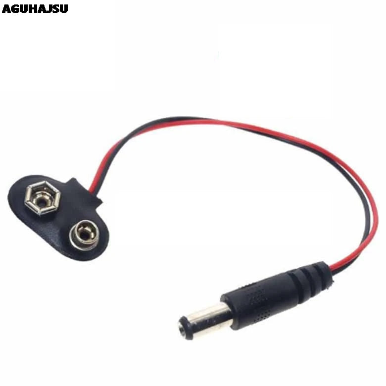 DC 9V Battery Button Power Cable Battery Buckle Snaps Power Cable Connector DC5.5*2.1 For Arduino