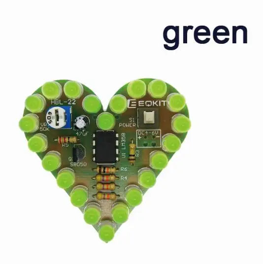 DIY Kit Heart Shape Breathing Lamp Kit DC 4V-6V Breathing LED Suite Red White Blue Green DIY Electronic Production for Learning
