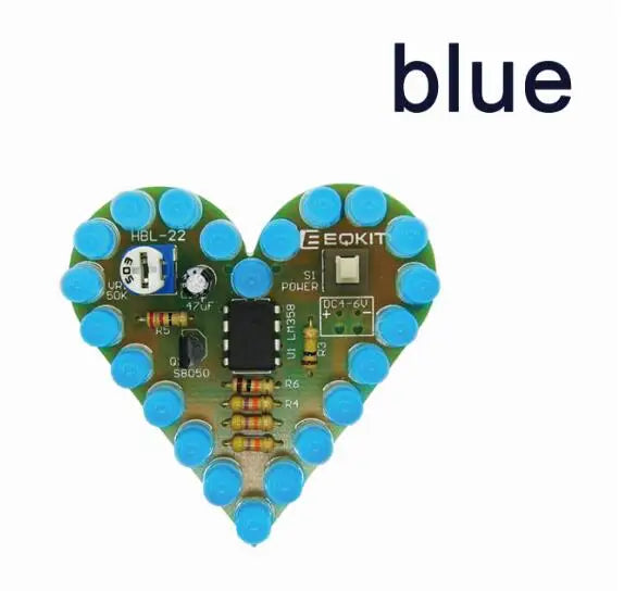 DIY Kit Heart Shape Breathing Lamp Kit DC 4V-6V Breathing LED Suite Red White Blue Green DIY Electronic Production for Learning