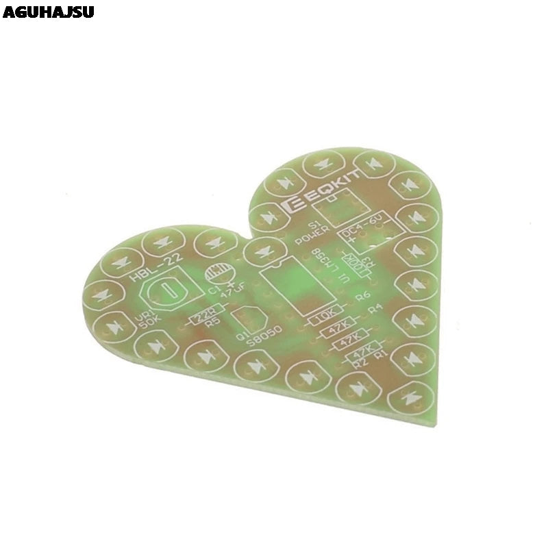 DIY Kit Heart Shape Breathing Lamp Kit DC 4V-6V Breathing LED Suite Red White Blue Green DIY Electronic Production for Learning