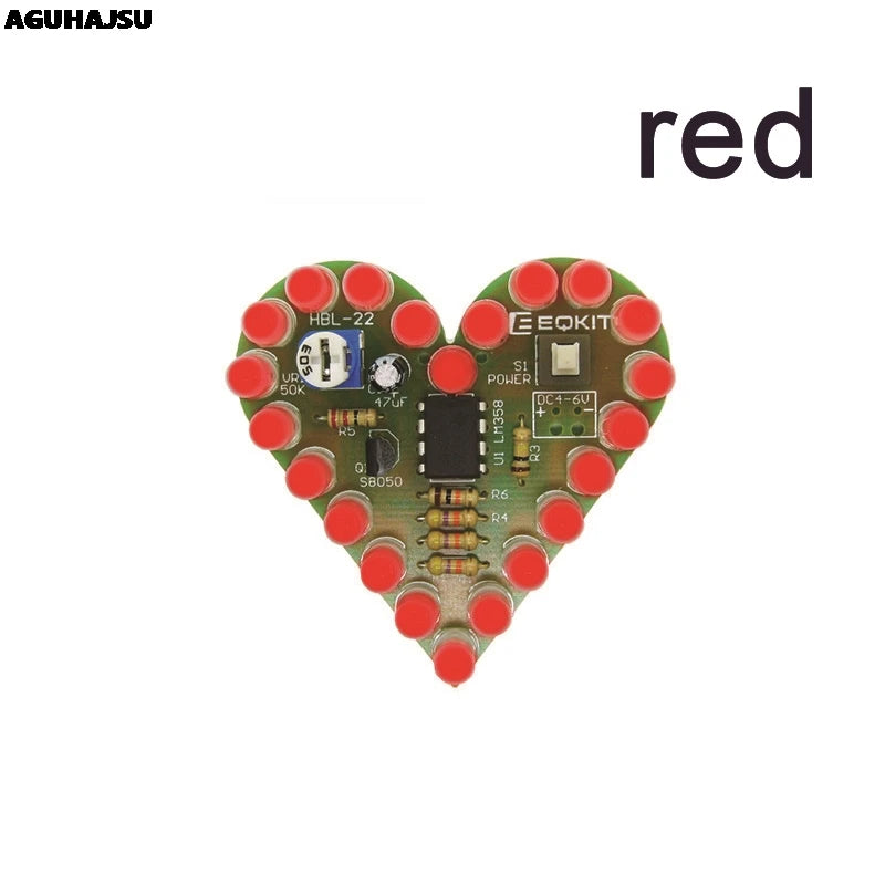 DIY Kit Heart Shape Breathing Lamp Kit DC 4V-6V Breathing LED Suite Red White Blue Green DIY Electronic Production for Learning