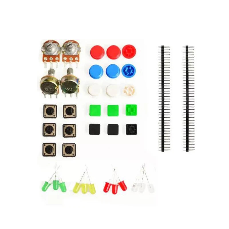 1 sets Handy Portable Resistor Kit for Arduino Starter Kit UNO R3 LED potentiometer tact switch pin header