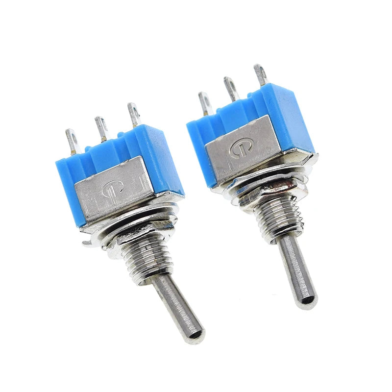 2pcs DIY Toggle Switch ON-OFF-ON / ON-OFF 3Pin 3 Position Latching MTS-103 MTS-102 AC 125V/6A 250V/3A Power Button Switch Car