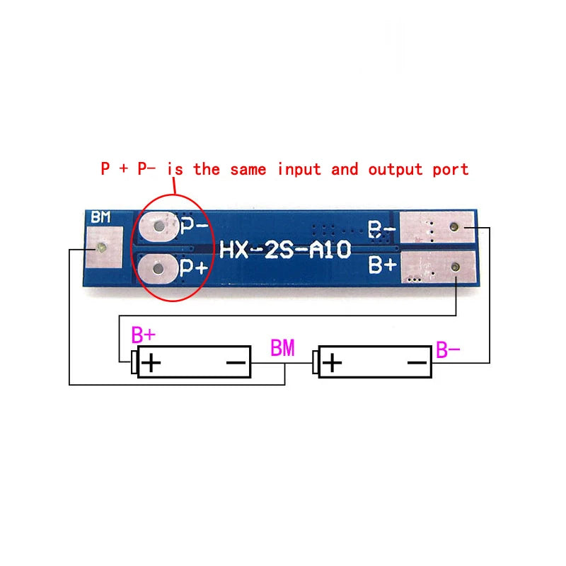 2S 7.4V 8A Li-ion 18650 Lithium Battery Charger Protection Board 8.4V Overcurrent Overcharge / Overdischarge Protection