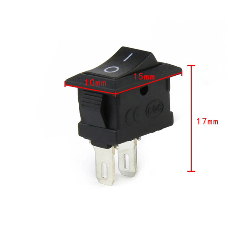 10pcs/lot 10*15mm SPST 2PIN ON/OFF G130 Boat Rocker Switch KCD11 3A/250V Car Dash Dashboard Truck RV ATV Home
