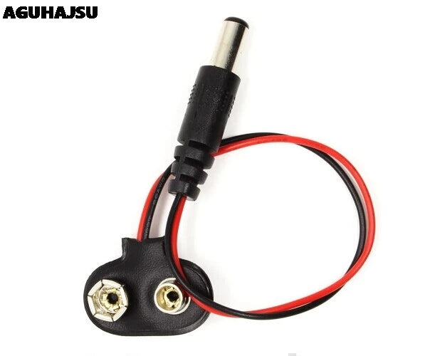 DC 9V Battery Button Power Cable Battery Buckle Snaps Power Cable Connector DC5.5*2.1 For Arduino