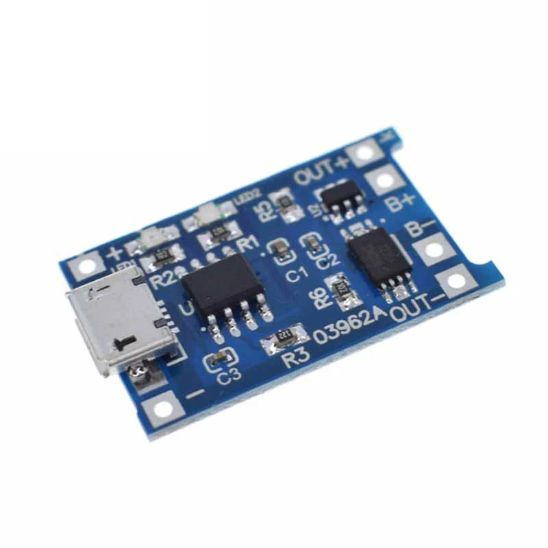 10Pcs Micro USB 5V 1A 18650 TP4056 Lithium Battery Charger Module Charging Board With Protection Dual Functions 1A Li-ion