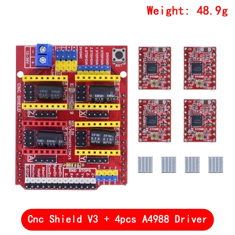 New cnc shield v3 engraving machine / 3D Printer / + 4pcs A4988 / DRV8825 driver expansion board