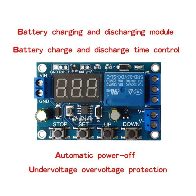 Battery Charge/Discharge Module Integrated Voltmeter Undervoltage/Overvoltage Protection Timing Charge/Discharge Communication