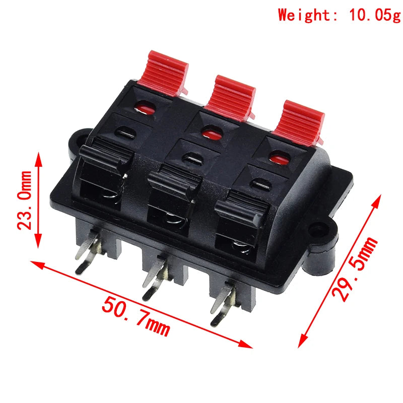 2 4 6 Way Spring Push Release Connector Speaker Terminal Strip Block