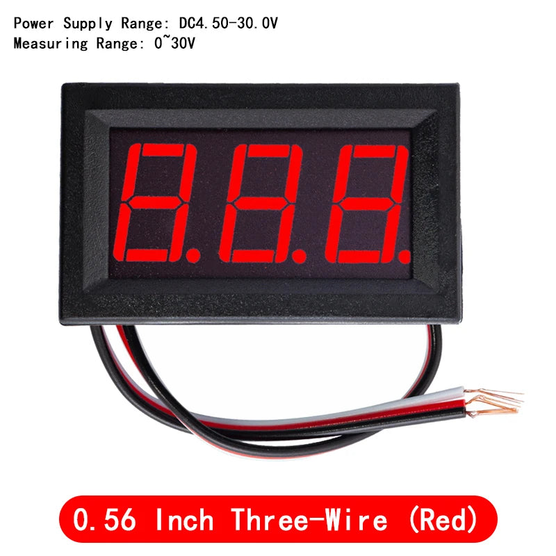 0.56 Inch Mini Red Green Blue LED Display Panel Voltage Meter Voltmeter Home Use Voltage 3 Three Digital DC 4.5V 30V 2 / 3 Wires
