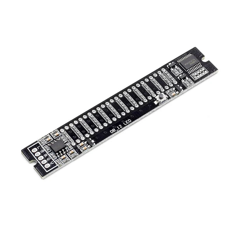 Mini Dual 12-bit LED Music Level Indicator Adjustable Light Speed VU Meter Stereo Amplifier Board with AGC Mode