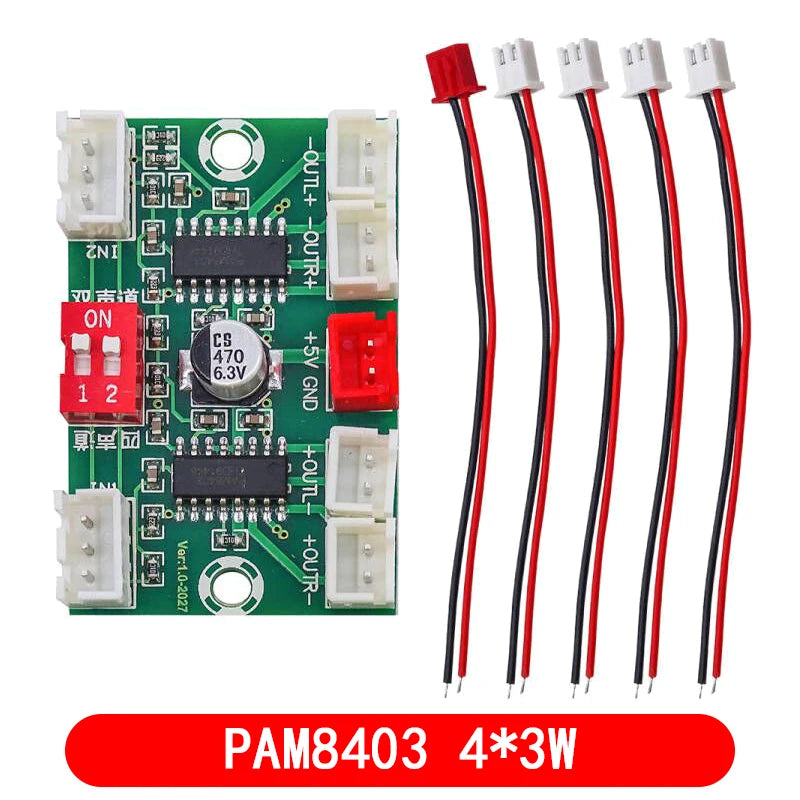 Bluetooth 5.0 PAM8403 MINI Digital Amplifier Board 2 * 3W Class D Digital DC 2.5V To 5V Power Speaker Module With Potentionmeter