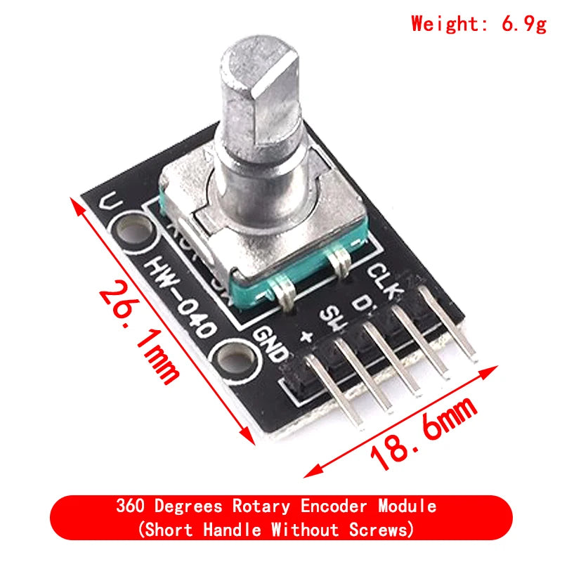 360 Degrees Rotary Encoder Module Rotary Potentiometer Analog Knob Module for Arduino KY-040 RV09 Rotary Encoder EC11 Knob Cap