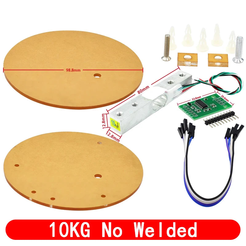 Digital Load Cell Weight Sensor HX711 AD Converter Breakout Module 5KG 10KG Portable Electronic Kitchen Scale for Arduino Scale