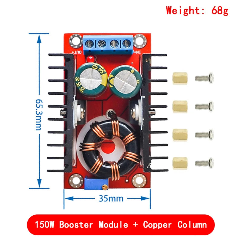 150W DC-DC Boost Converter Step Up Power Supply Module 10-32V To 12-35V 10A Laptop Voltage Charge Board