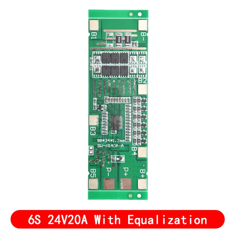 24V 6S 40A 18650 Li-Ion Lithium Battery Poretect Board Solar Lighting Bms Pcb With Balance For Ebike Scooter