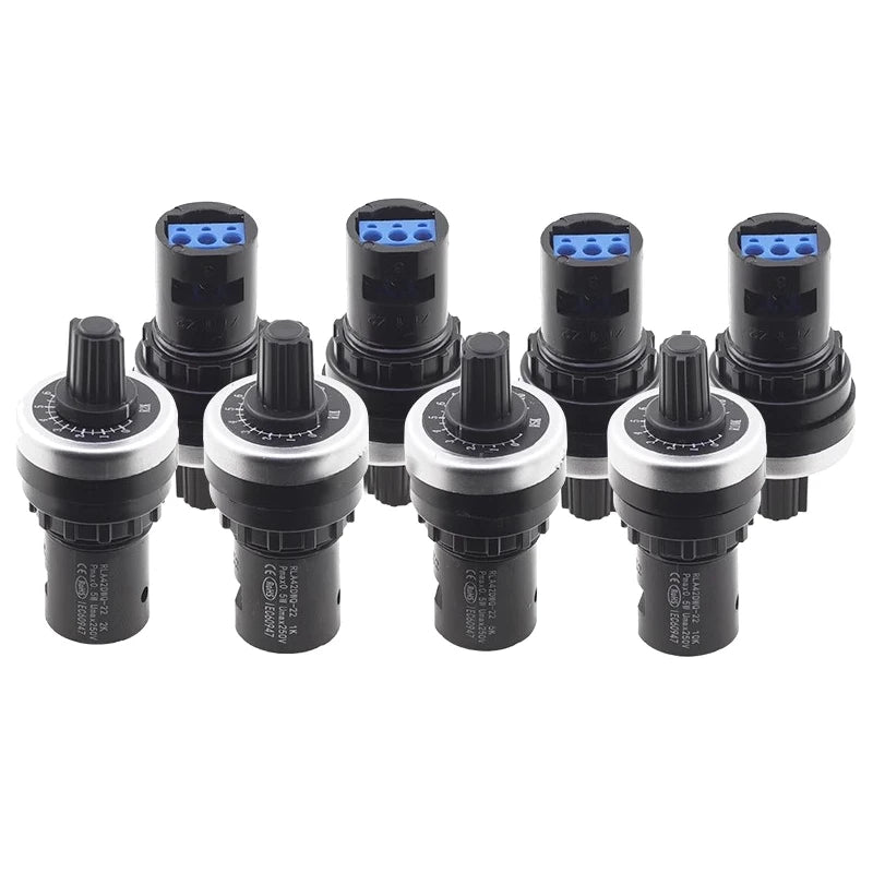 LA42DWQ-22 1K 2K 5K 10K 22mm Diameter Pots Rotary Potentiometer Converter Governor Inverter Resistance Switch for arduino