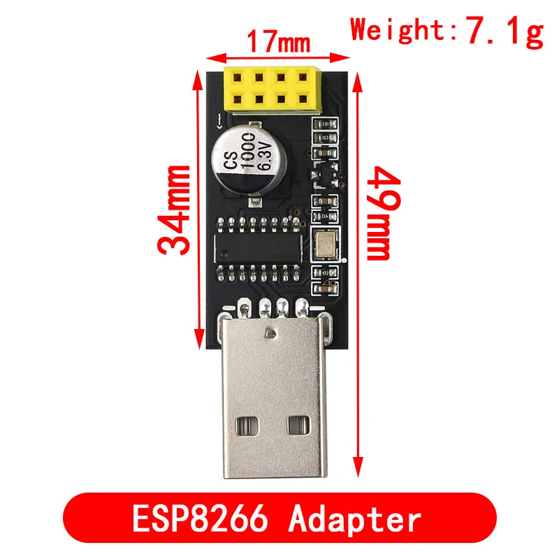 ESP01 Programmer Adapter UART GPIO0 ESP-01 Adaptater ESP8266 CH340G USB to ESP8266 Serial Wireless Wifi Developent Board Module