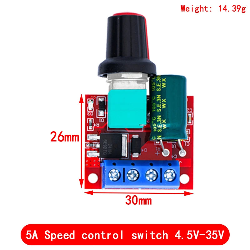 DC 1.8V-35V 2A 3A 5A 10A 30W 80W 90W PWM Motor Speed Controller Low Voltage Motor Speed Controller PWM Adjustable Drive Module