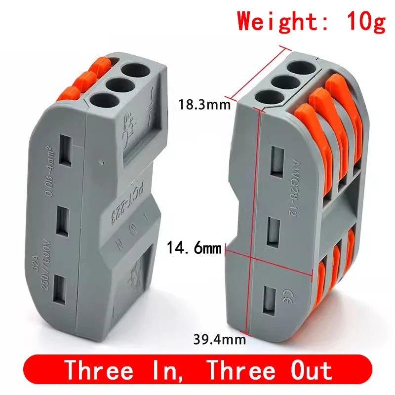 5pcs/lot Quick Wire Connectors push-in Spring splicing Butt Wiring Connection Electrical Compact Cable Connector Junction box 2/3/4Pin