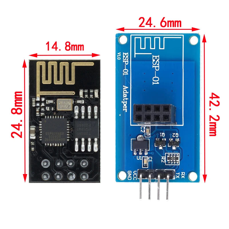 ESP8266 ESP-01 ESP01 Serial Wireless WIFI Module For Arduino Transceiver Receiver Adapter Board Raspberry Pi UNO R3 One 3.3V 5V
