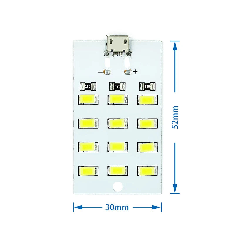 high quality 5730 smd 5V 430mA~470mA White Mirco Usb 5730 LED lighting panel USB mobile light Emergency light night light