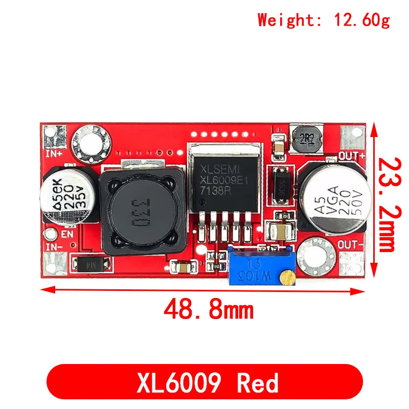 XL6009/XL6019 4A Boost Converter Step Up Adjustable 15W 5-32V to 5-50V DC-DC Power Supply Module High Performance Low Ripple