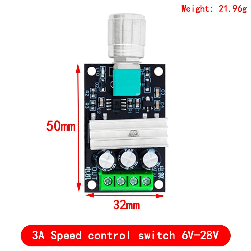 DC 1.8V-35V 2A 3A 5A 10A 30W 80W 90W PWM Motor Speed Controller Low Voltage Motor Speed Controller PWM Adjustable Drive Module