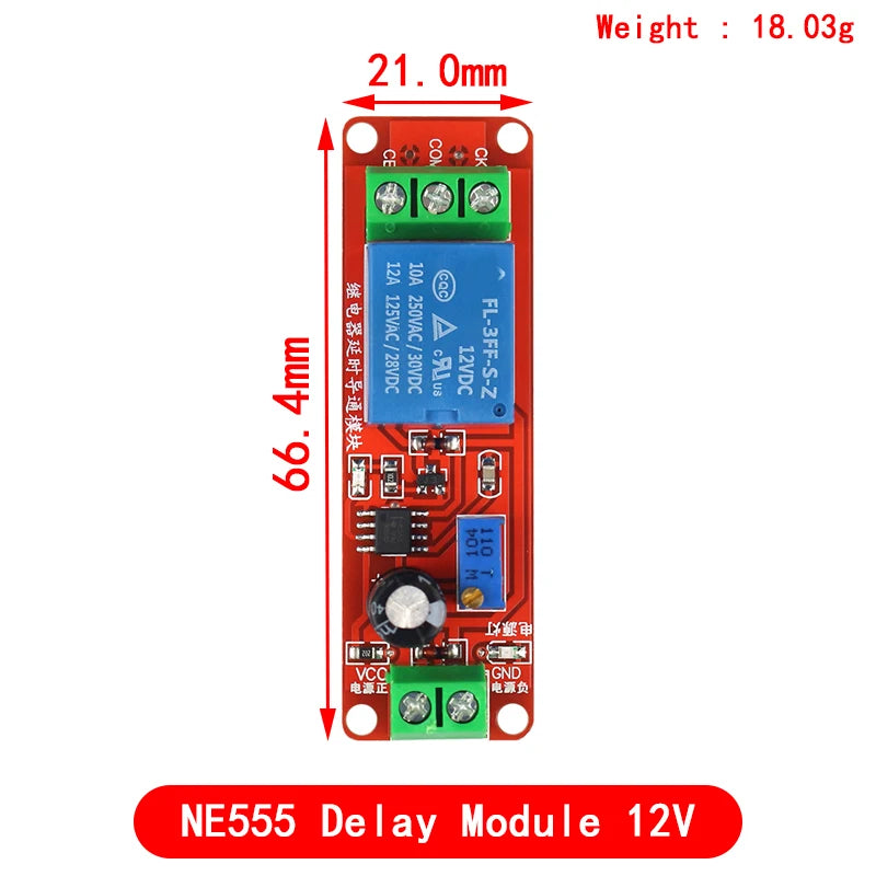 DC 5V 12V Time Delay Relay NE555 Time Relay Shield Timing Relay Timer Control Switch Car Relays Pulse Generation Duty Cycle