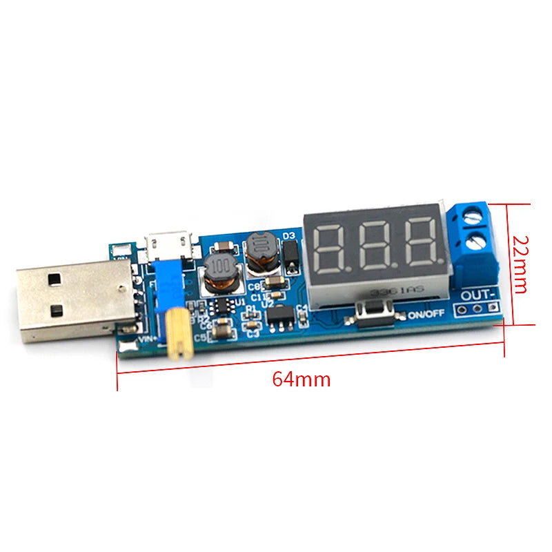 DC-DC 5V to 3.5V/ 9V/12V LCD USB Step UP/Down desktop Power Supply Module Adjustable Boost Buck Converter voltmeter Out 1.2V-24V
