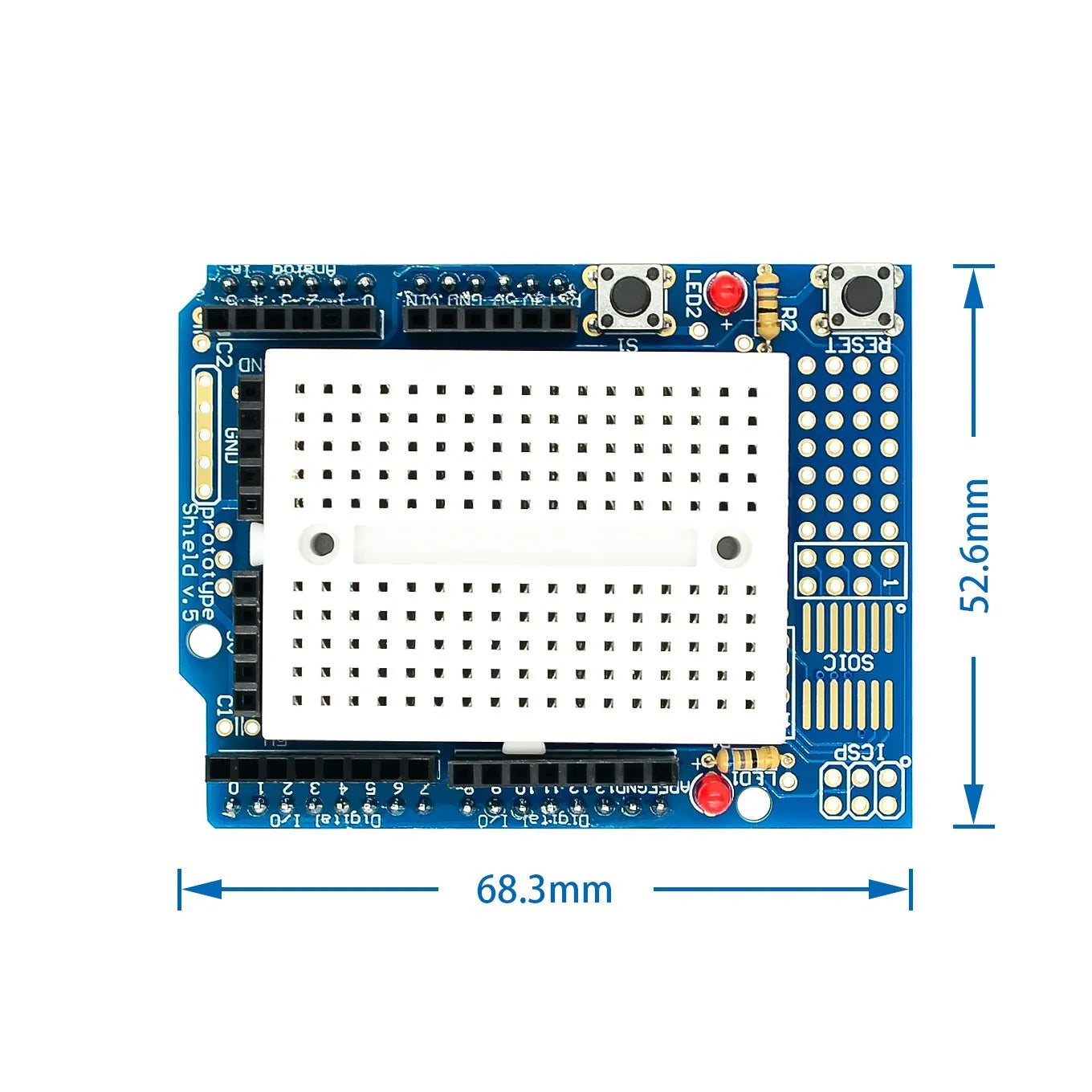 UNO Proto Shield prototype expansion board with SYB-170 mini breadboard based UNO ProtoShield