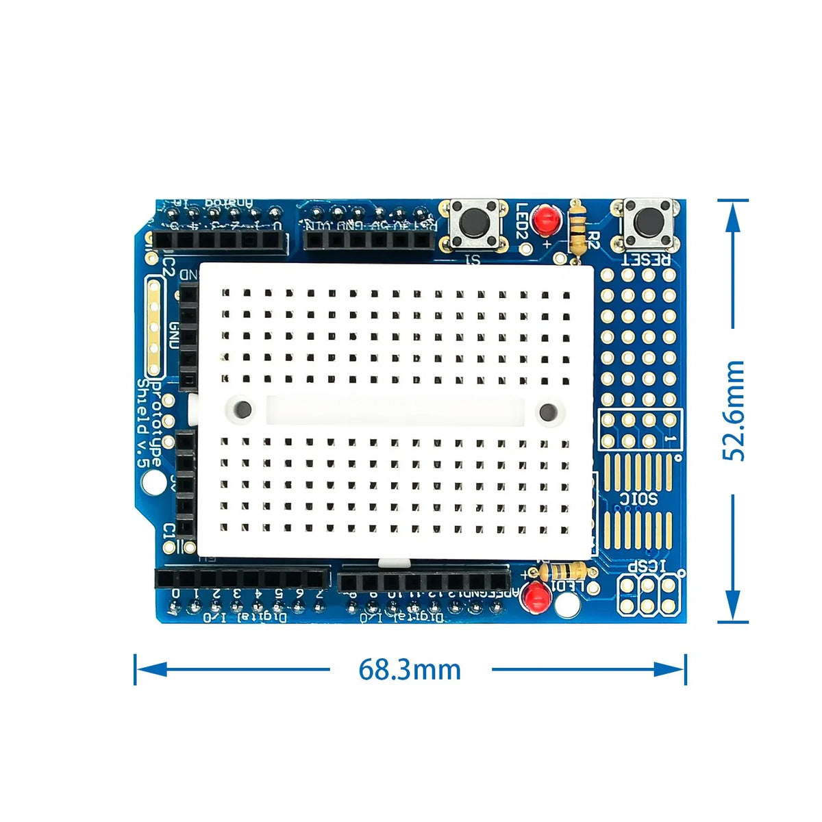 UNO Proto Shield prototype expansion board with SYB-170 mini breadboard based UNO ProtoShield