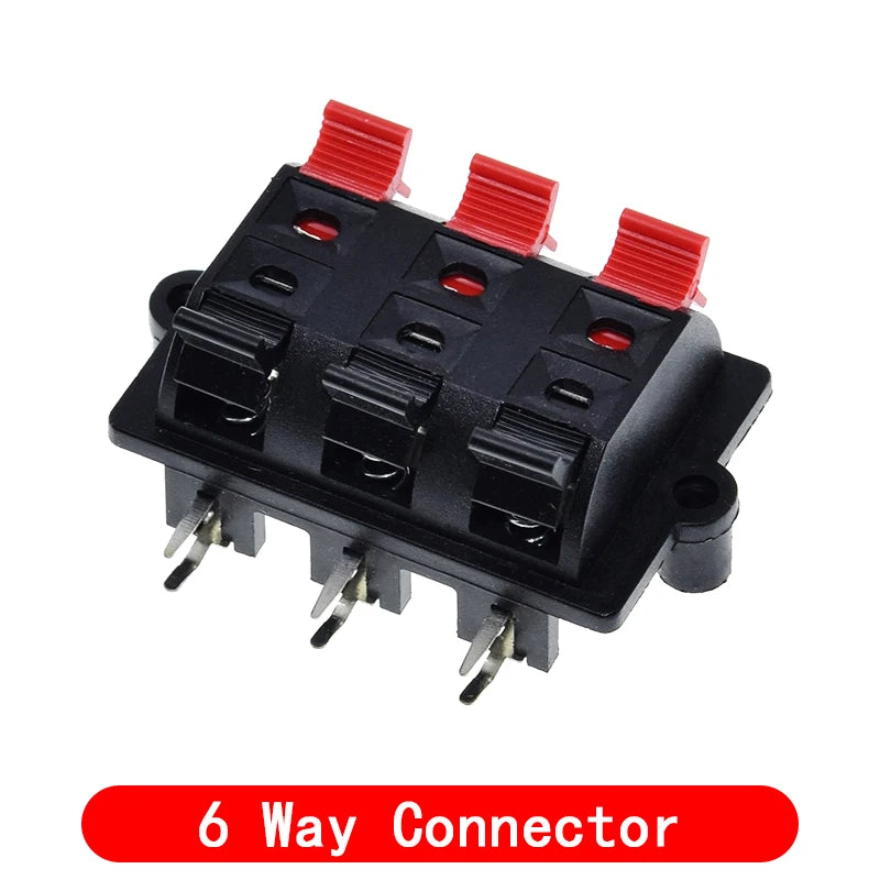 2 4 6 Way Spring Push Release Connector Speaker Terminal Strip Block