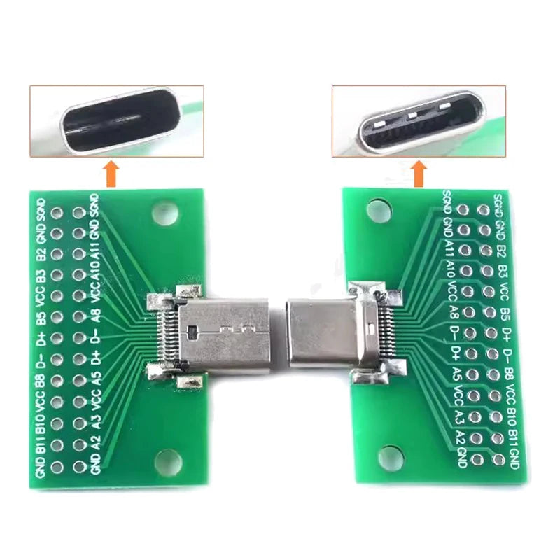 USB 3.1 Connector Type-C Adapter Plate PCB Board Female Male Head Convertor 2*13P to 2.54MM Transfer Test Board USB3.1 Module