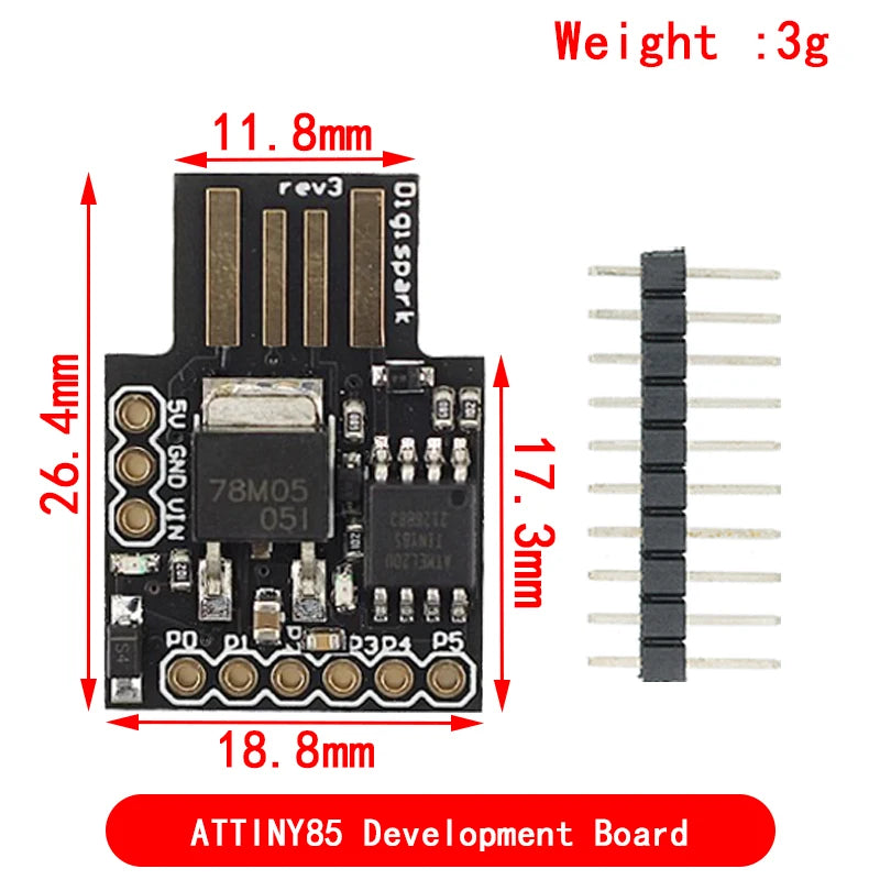 Digispark Kickstarter Micro Development Board ATTINY85/TINY85 Module for Arduino IIC I2C USB