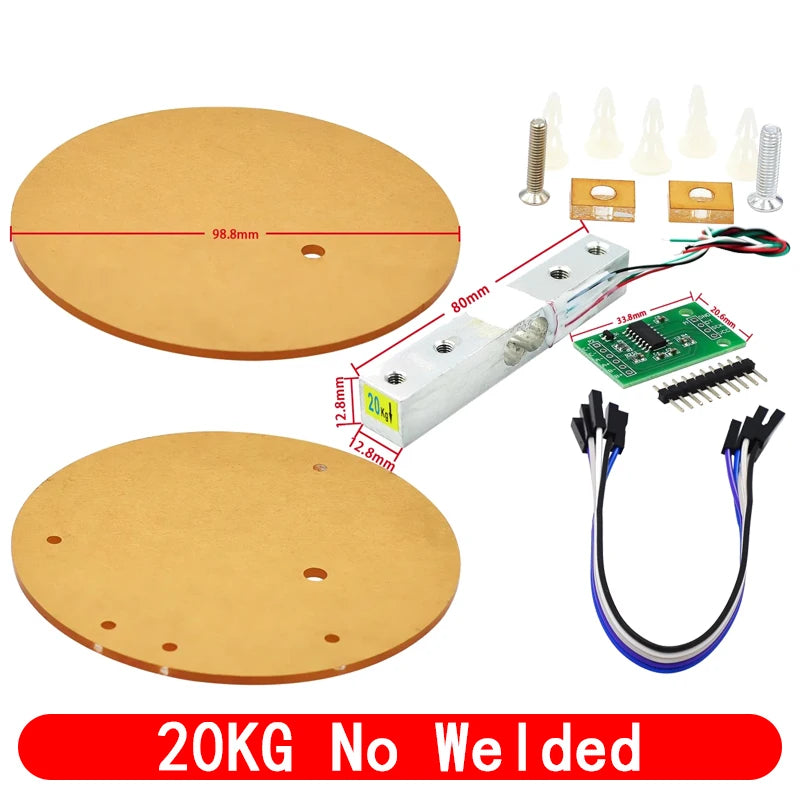 Digital Load Cell Weight Sensor HX711 AD Converter Breakout Module 5KG 10KG Portable Electronic Kitchen Scale for Arduino Scale