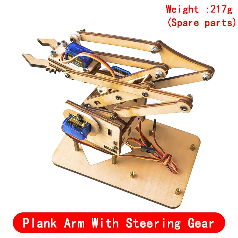SG90 MG90S 4 DOF Unassembly Acrylic Mechanical Arm Robot Manipulator Claw for Arduino UNO Maker Learning DIY Kit RC Robotic Arm