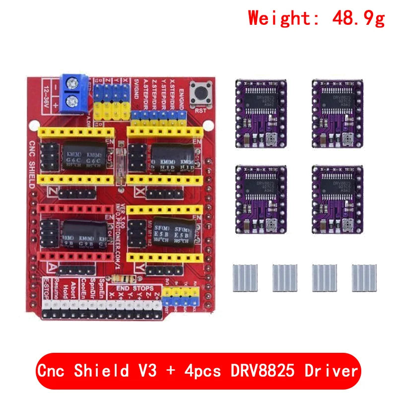 New cnc shield v3 engraving machine / 3D Printer / + 4pcs A4988 / DRV8825 driver expansion board