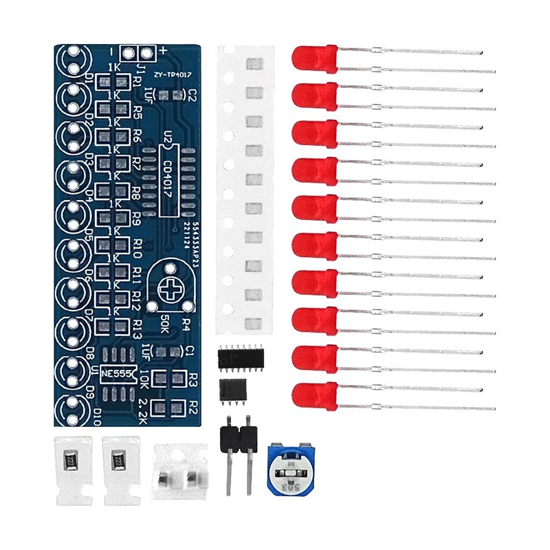 NE555+CD4017 Running LED Flow LED Light Electronic Production Suite DIY Kit