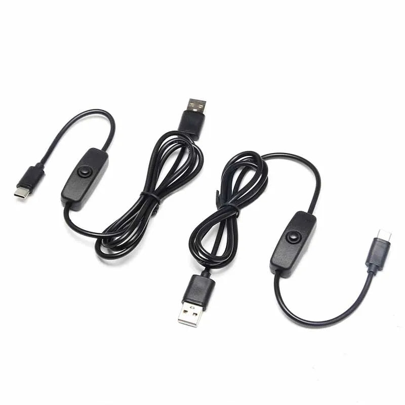 Universal USB Type C 5V 3A Charging Cable For Raspberry Pi 4 Power Cable With ON/OFF Switch For RPI 4 Model B RPI 4B Compute