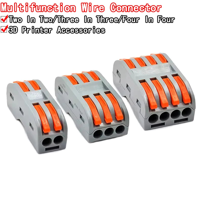 5pcs/lot Quick Wire Connectors push-in Spring splicing Butt Wiring Connection Electrical Compact Cable Connector Junction box 2/3/4Pin