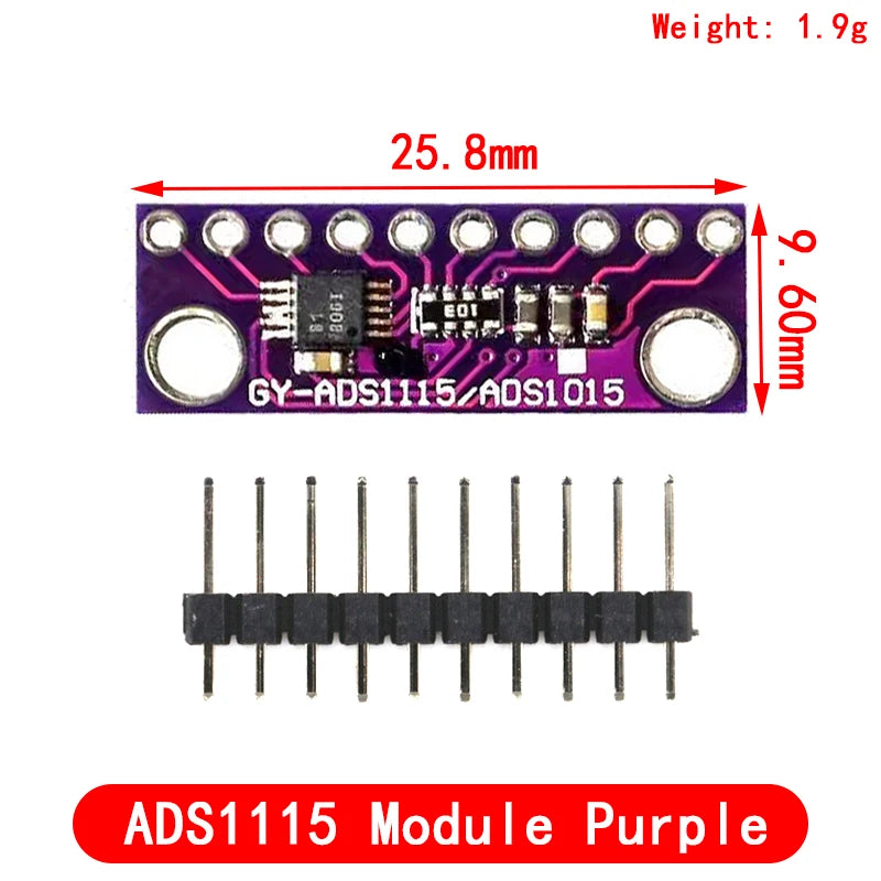 16 Bit I2C ADS1115 ADS1015 Module ADC 4 channel with Pro Gain Amplifier 2.0V to 5.5V for Arduino RPi