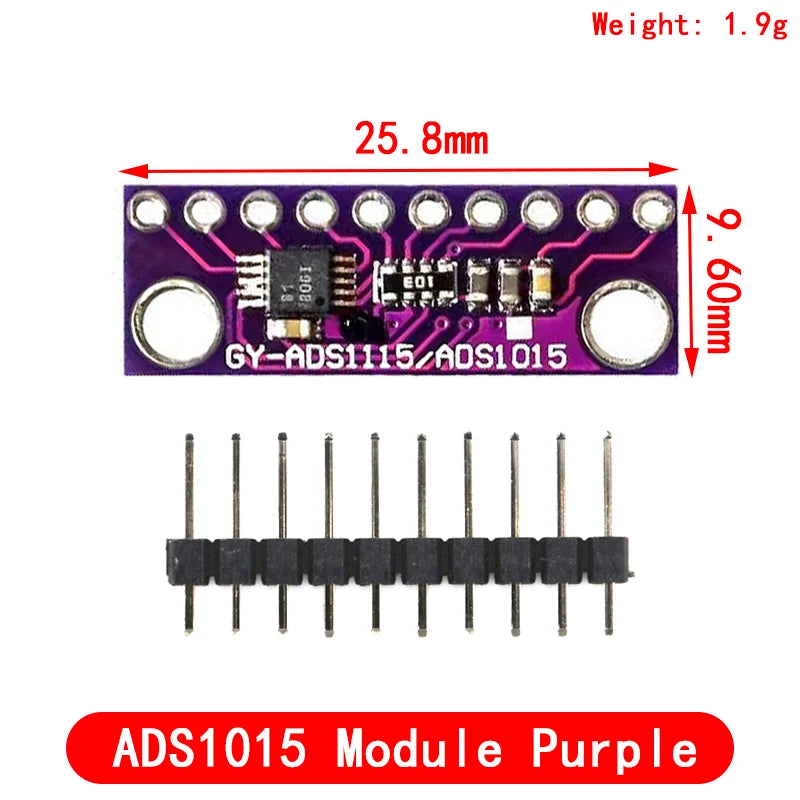 16 Bit I2C ADS1115 ADS1015 Module ADC 4 channel with Pro Gain Amplifier 2.0V to 5.5V for Arduino RPi