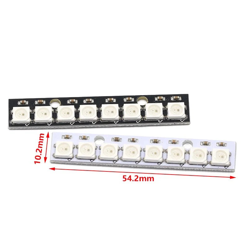 10pcs 8 channel WS2812 WS2812B WS 2811 5050 RGB LED Lamp Panel Module 5V 8-Bit Rainbow LED Precise