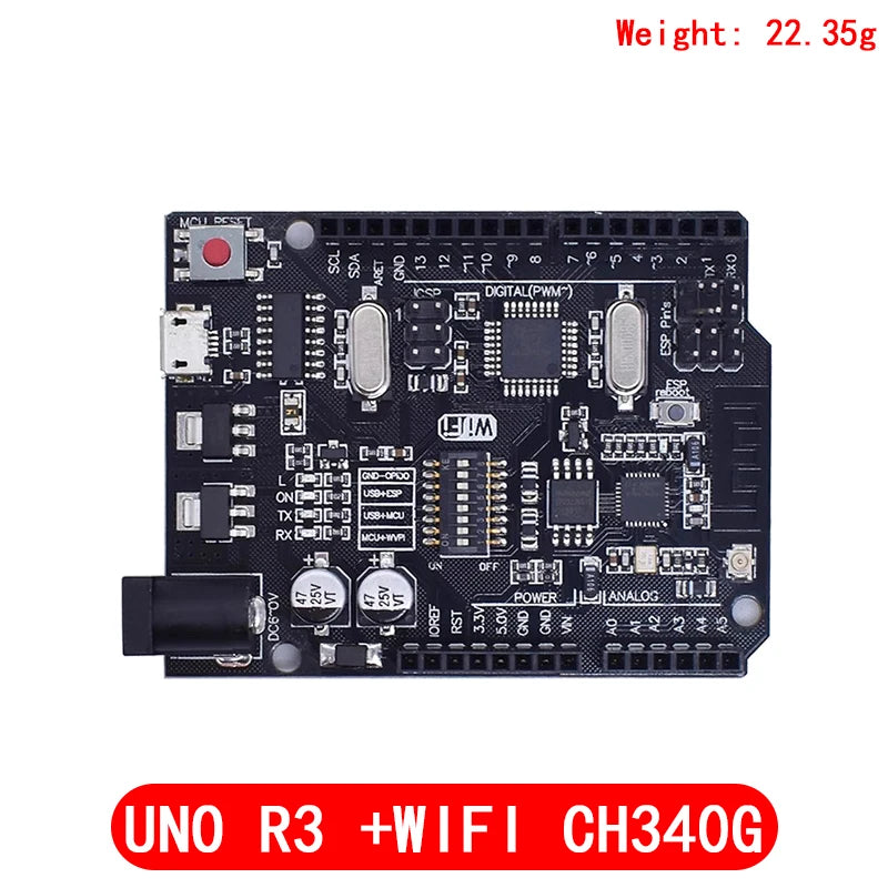 UNO R3 + WiFi ATmega328P+ESP8266 (32Mb memory) USB-TTL CH340G For Arduino Uno NodeMCU WeMos ESP8266 One New Arrival