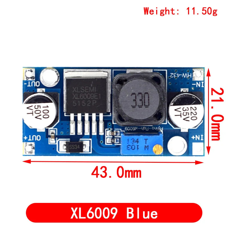 XL6009/XL6019 4A Boost Converter Step Up Adjustable 15W 5-32V to 5-50V DC-DC Power Supply Module High Performance Low Ripple