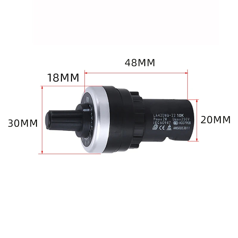 LA42DWQ-22 1K 2K 5K 10K 22mm Diameter Pots Rotary Potentiometer Converter Governor Inverter Resistance Switch for arduino
