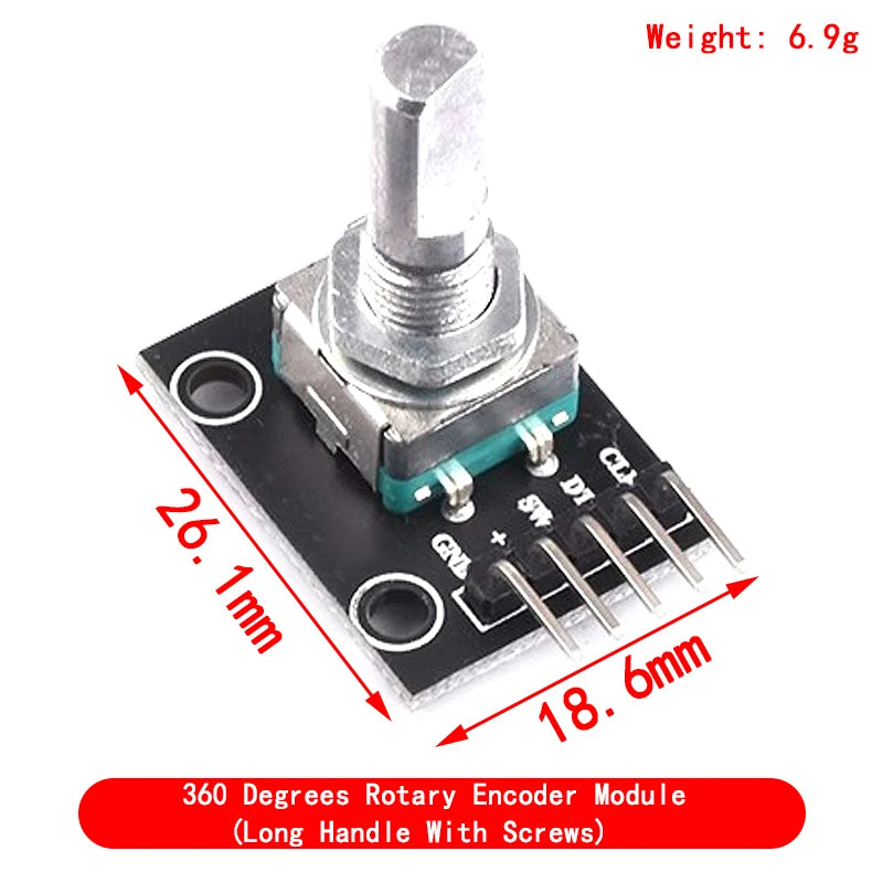 360 Degrees Rotary Encoder Module Rotary Potentiometer Analog Knob Module for Arduino KY-040 RV09 Rotary Encoder EC11 Knob Cap